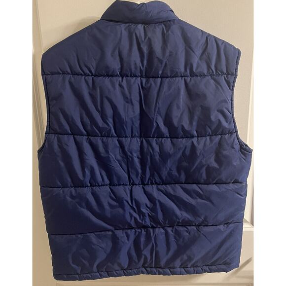 JCPenney Towncraft 80's Men's Quilted Puffer Vest Navy Blue Size Medium Vintage - Picture 4 of 6